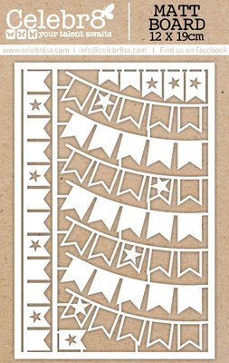 Celebr8 Hip Hip Hooray Matt Board Equi - Bunting Elements (12 x 19cm) Image