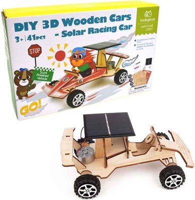 TookyToy DIY 3D Wooden Solar Racing Car Image