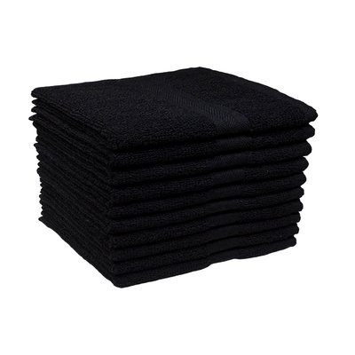 Recycled Ocean's Yarn Guest Towels (380GSM)(33x050cms)(Black)(10 Pack) Image