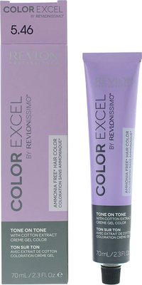 Revlon Revlonissimo Colorsmetique Color Excel 5.46 Light Copper Red Brown Hair Colour (70ml) Image