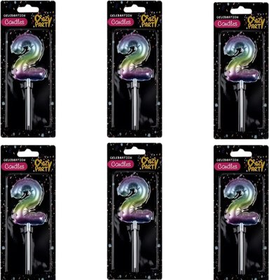 Candle Birthday Balloon-(2 Rainbow)(5Cm) Image