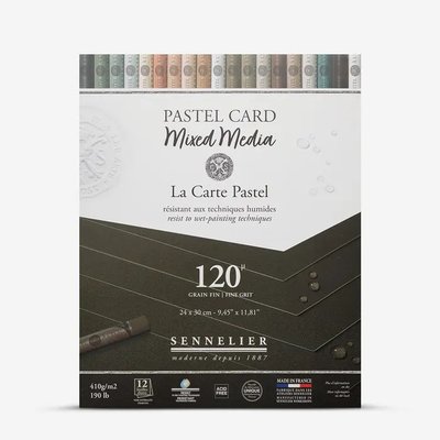Sennelier Mixed Media Pastel Card Pad - Charcoal (12 Sheets)(410 gsm)(24 x 30cm) Image