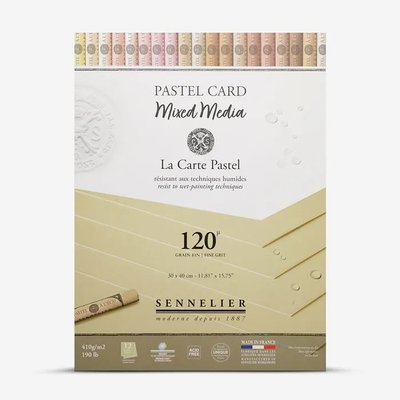 Sennelier Mixed Media Pastel Card Pad - Naples Yellow (12 Sheets)(410 gsm)(30 x 30cm) Image