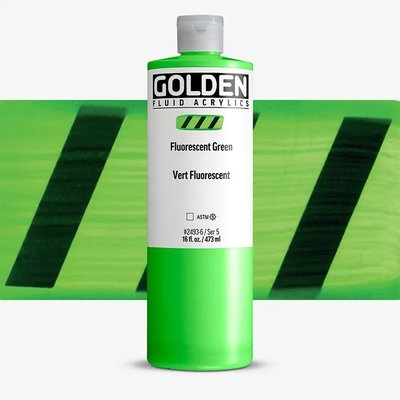 Golden Fluid Acrylic Paint - Fluorescent Green V (473 ml) Image