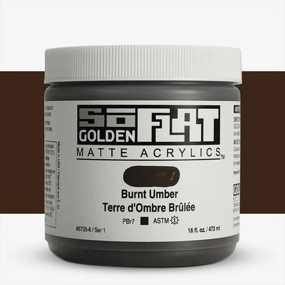 Golden Soflat Matte Acrylic Paint - Burnt Umber (473 ml) Image