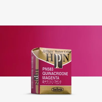 Holbein Artists' Watercolour Paint - Quinacridone Magenta (Half Pan) Image