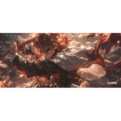 Iconix XL Full Desk Office and Gaming Mouse Pad - Burning Oath Image