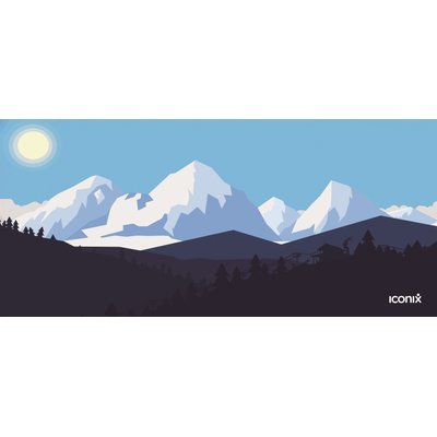 Iconix XL Full Desk Office and Gaming Mouse Pad - Trail of Frosty Peaks Image