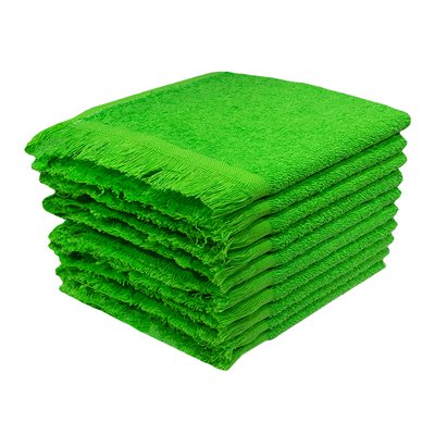 Bunty Plush Terry Fringe Guest Towel (Jasmine Green)(Pack of 10)(380gsm) Image