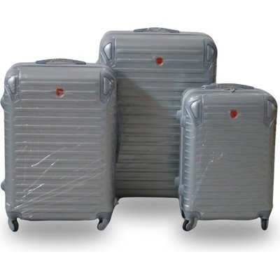 Roller Luggage Trolley Bag - Dark Grey Green (3 Piece) (Hard Plastic) Image