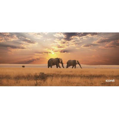 Iconix Full Desk Gaming & Office Mouse Pad (Elephants at Dusk)(XL) Image