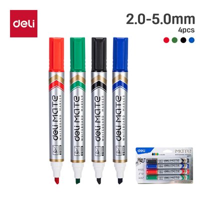 Deli Whiteboard Marker Set (1.5mm, Bullet Point | Black, Blue, Red & Green) Image