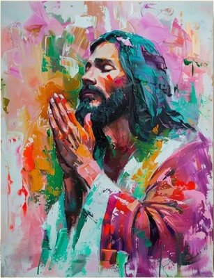 DIY Paint-by-Numbers - 40x50cm - Jesus' Prayer Image