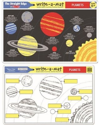 Melissa & Doug Learning Mat - Planets (Write-A-Mat) Image