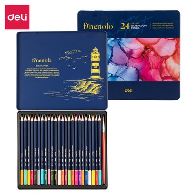 Deli Finenolo Watercolour Coloured Pencils Set (24 Colours) Image
