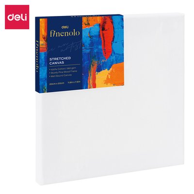 Deli Finenelo Triple Primed Streteched Canvas (White)(280gsm)(20x20cm)(2 Pack) Image
