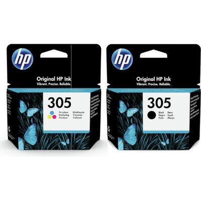 HP 305 Black and Tri Colour Combo Pack Ink Cartridge Image