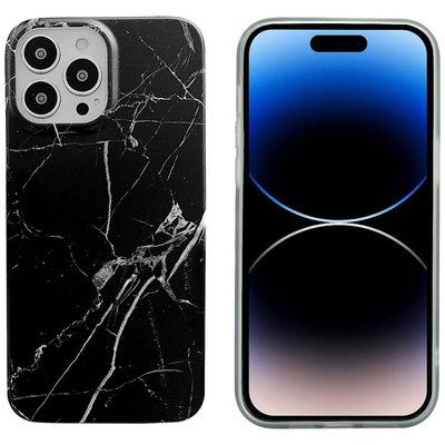 Chenshia iPhone 13Pro Max 6.7"Protective Case Marble Matte Slim Phone Cover - Black Marble Image