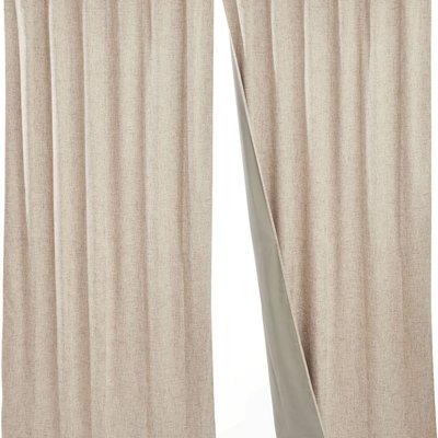 Chenshia 2 Pack 100% Blackout Faux Linen Curtains-132x244cm Thermal Drapes Image
