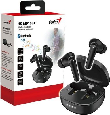 Genius HS-M910BT Bluetooth Earbuds with Noise Reduction (Black) Image