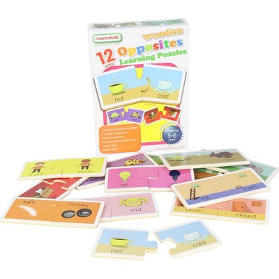 Masterkidz - Opposites Wooden Puzzle Opposites (24 Pieces) Image