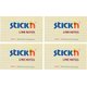 Stick'n Adhesive Sticky Notes with Lined Pastel Yellow 76mm x 127mm - Pack of 4: 