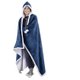 Iconix Unisex Oversized Fluffy Fleece Hooded Blanket (Navy Blue): 