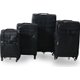 Roller Luggage Trolley Bag - Plain Black (4 Piece) (Clip) (PU Leather) - Only Available to deliver to Major Cities: 