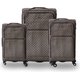 Roller Luggage Trolley Bag Textured Pattern - Brown Diamonds (3 Piece) (PU Leather) - Only Available to deliver to Major...