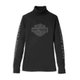Women's Bar & Shield Logo Rib Turtleneck - Black Beauty (XL): 
