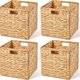 Chenshia Foldable Handwoven Natural Hyacinth Storage 30x30x30cm Basket-4 piece: 
