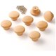 Chenshia Round Wood Drawer Handles with Screws for Cabinets Furniture - 8 Pack: 