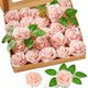 Chenshia 25 Piece Artificial Foam Flowers Realistic DIY Decor Weddings & Parties - Pink: 