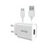 Sn�g Lite 10.5W Single USB Port Wall Charger plus 1.2m USB to Type C Cable (White): 