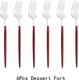 Red Silver,6pcs/Set Black Gold Dessert Fork Set Mirror Stainless Steel Colorful Fork Set Tableware Cutlery Set Home Party...