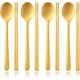 Yellow,8Pcs/Set Long Handle Chopsticks Spoon Cutlery Set Reusable Silicone Non-slip Sticks Sushi Food Soup Tableware Set: 