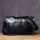 Black,Handmade  Leather Shoulder Backpack Men's Retro Original First: 