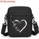 BK-DD01,Stylish Black Butterfly Heart Print Crossbody Bag Men Women: 