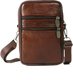1 brown 19*13*3cm, Cowhide Men's Shoulder Bag Vertical Size Large Casual: 