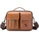91203-Yellow,Men's  leather shoulder bag, retro top layer cowhide: 
