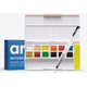 Arta : Watercolour : Half Pan : Pocket Box Set : 12 Half pans and Brush: 