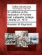 An Address at the Dedication of Pardee Hall, Lafayette College, October 21, 1873. (Paperback): Rossiter W. Raymond