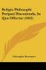 Religio Philosophi Peripati Discutienda, In Qua Offertur (1662) (Latin, Paperback): Christopher Davenport