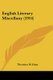 English Literary Miscellany (1914) (Paperback): Theodore W. Hunt
