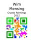 Wim Mensing Crypto Paintings 2012 (Paperback): Wim Mensing