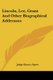 Lincoln, Lee, Grant And Other Biographical Addresses (Paperback): Judge Emory Speer
