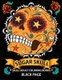 Sugar Skull - black page adult coloring books at midnight Version ( Dia De Los Muertos, Skull Coloring Book for Adults,...