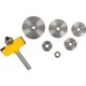 Rabbeting Bit 1 1/2" X 1/16" Depth 9/16" 1/2"Shank X 7 Bearings: 