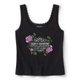 Rose & Thorn Bling Lace Trim Tank - L: 