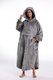 Iconix Oversized Floor-Length Hooded Body Blanket (Light-Grey): 